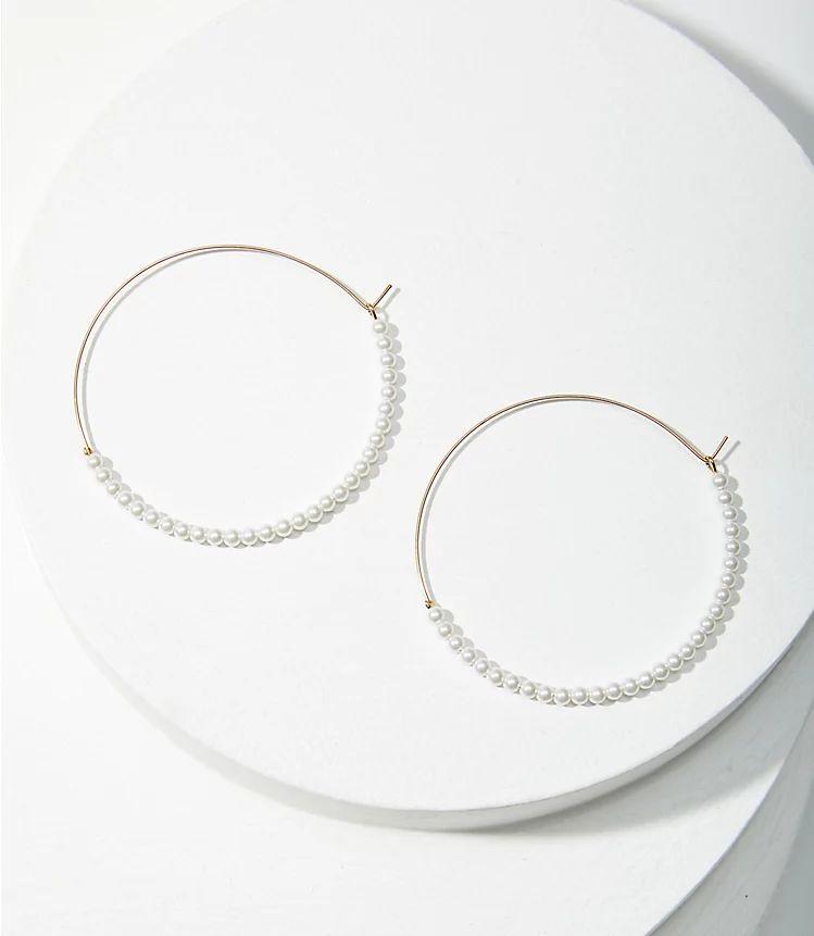 Pearlized Hoop Earrings | LOFT