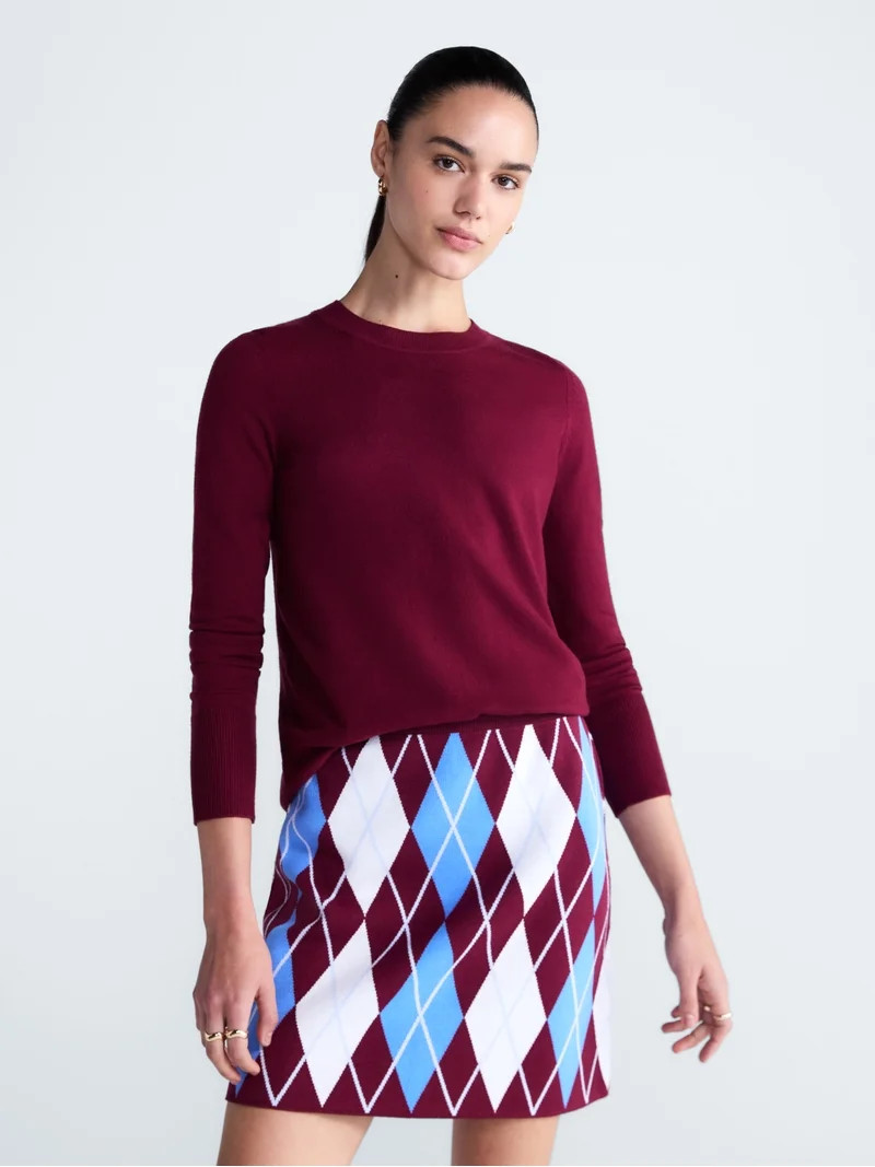 Free Assembly Women's and Women's Plus Cozy Yarn Crewneck Sweater, Midweight, Sizes XS-4X | Walmart (US)