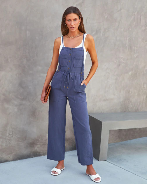 Fresno Pocketed Jumpsuit - Navy | VICI