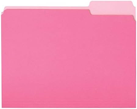 Amazon Basics File Folders, Letter Size, 1/3 Cut Tab, Pink, 36-Pack | Amazon (US)