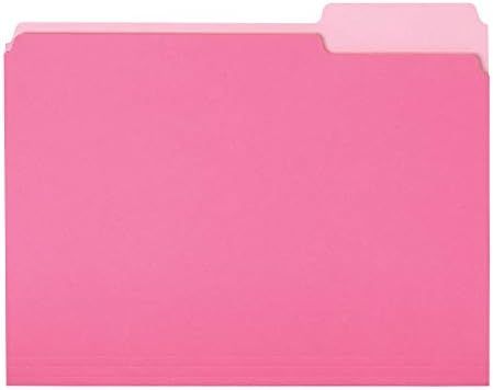 Amazon Basics File Folders, Letter Size, 1/3 Cut Tab, Pink, 36-Pack | Amazon (US)