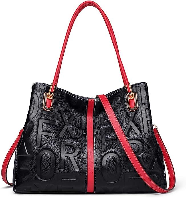 Leather Handbags for Women, Genuine Leather Womens Designer Shoulder Purses | Amazon (US)