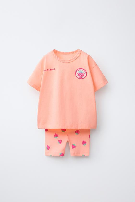 STRAWBERRY BIKER SHORTS SET | Zara US