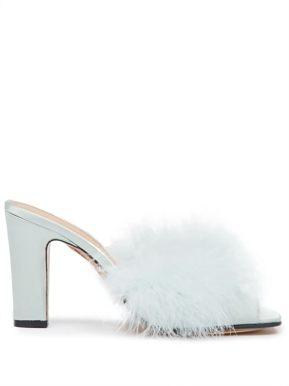 Maison Margiela Feather 90mm Satin Mules - Farfetch | Farfetch Global