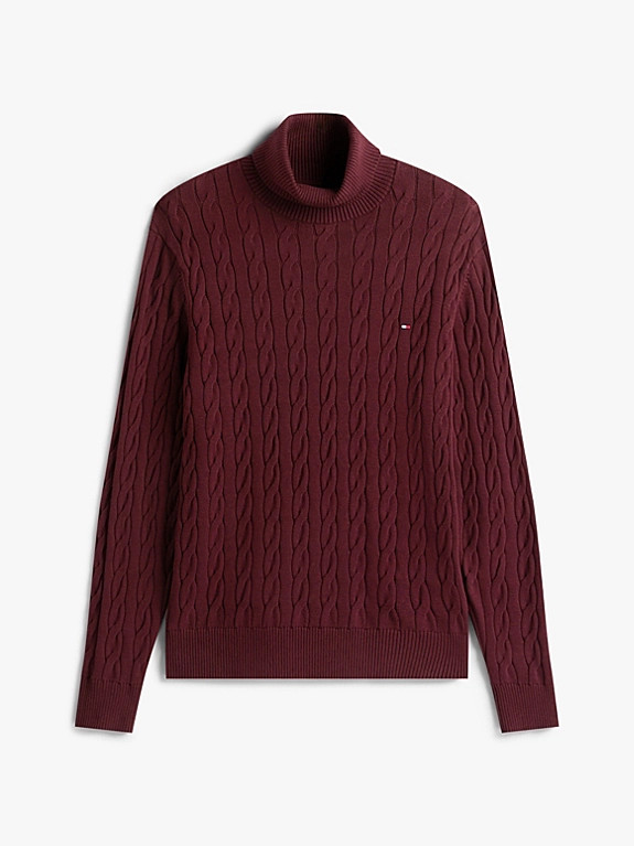 Rollkragenpullover mit Zopfmuster | Tommy Hilfiger (DE)