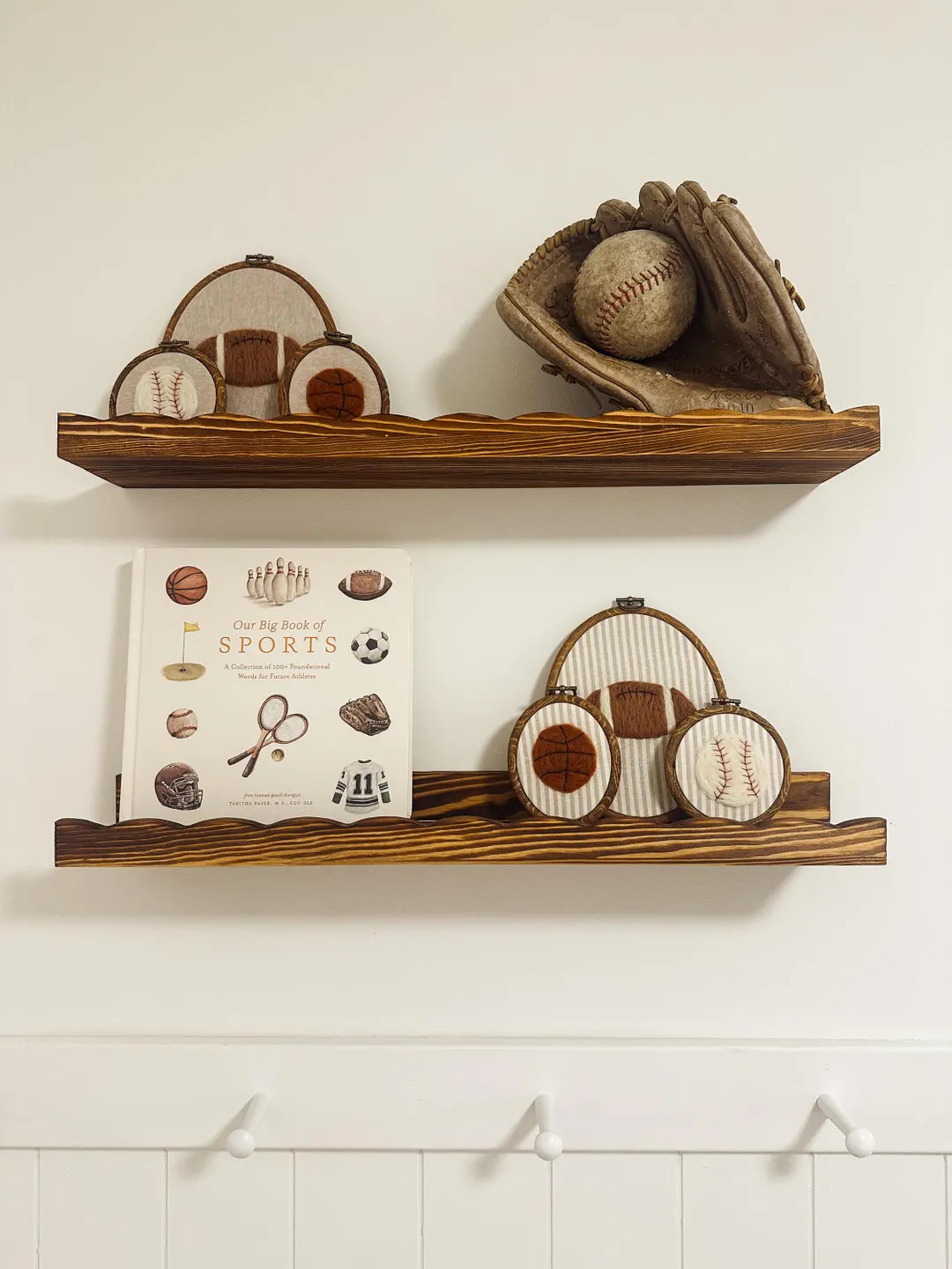 Set of 3 Needle Felt Sports Balls | Handmade Nursery Decor | Baseball, Football, Soccer Kids Room... | Etsy (US)