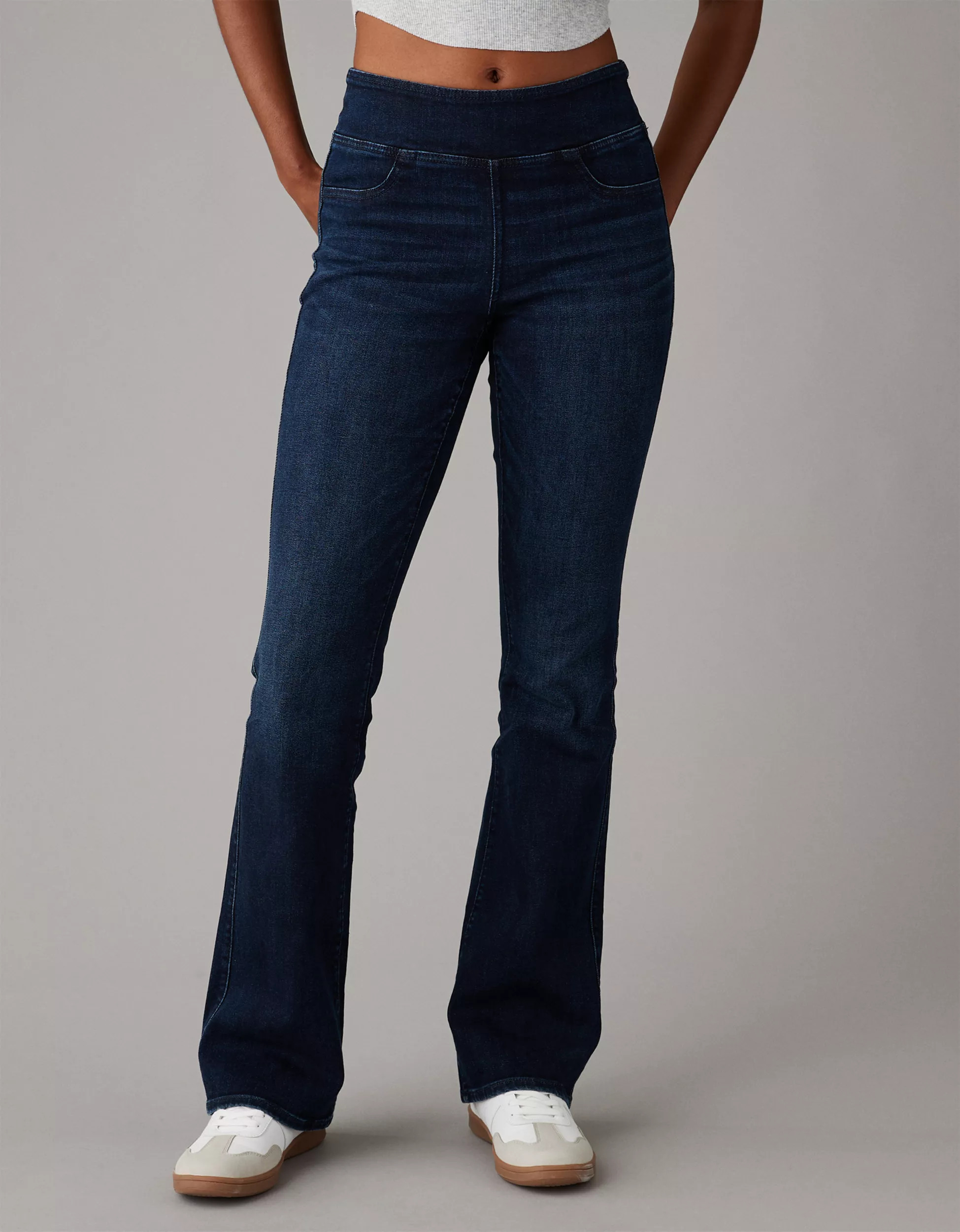 AE Luxe Pull-On High-Waisted Kick Bootcut Jean | American Eagle Outfitters (US & CA)