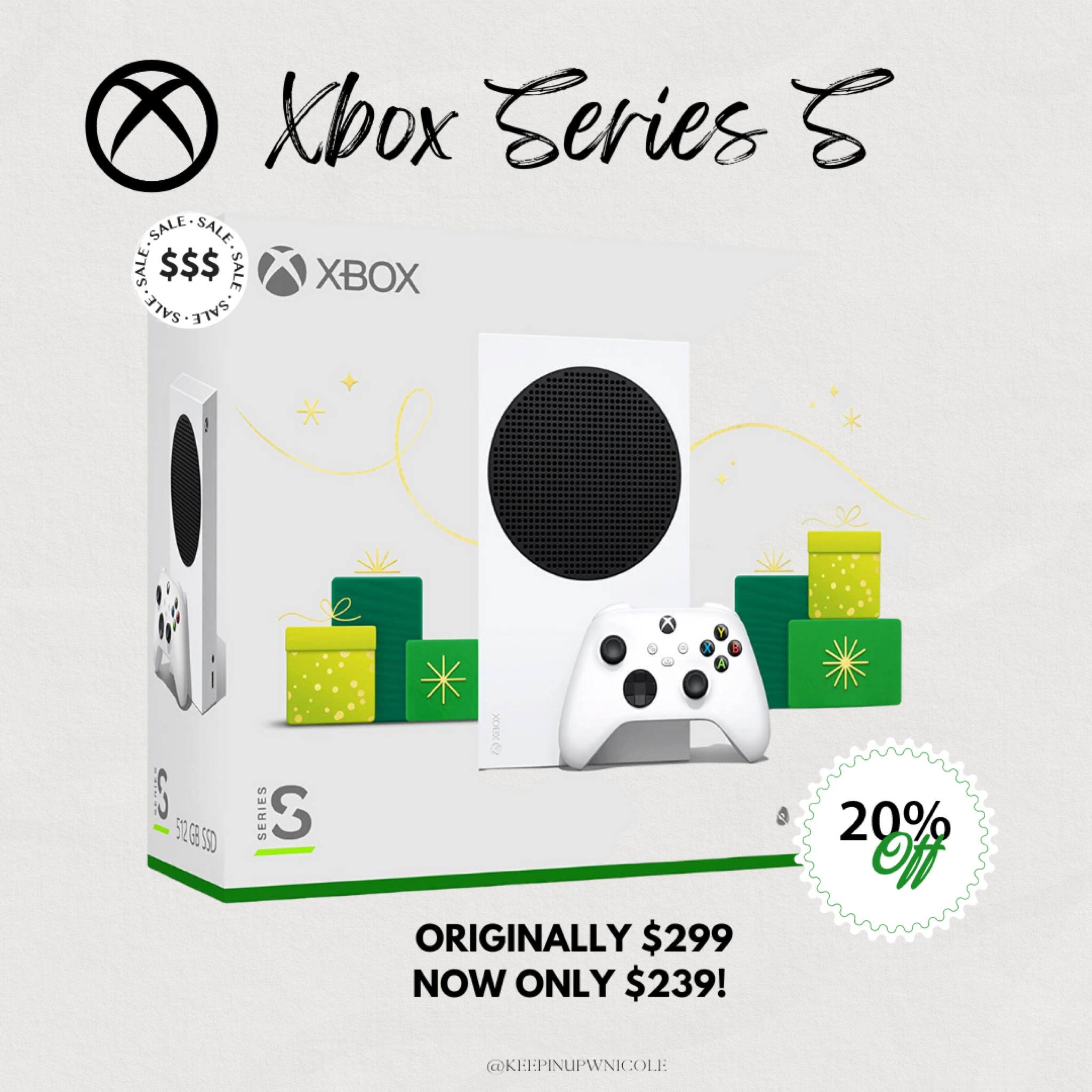 For my gaming friends, the Xbox Series S is 20% off today for Cyberweek! #xbox #xboxseriess #ltksale #gaming #tech #giftsforher #giftsforhim #giftsforteen #console #gameconsole 

#LTKCyberweek #LTKsalealert #LTKHoliday