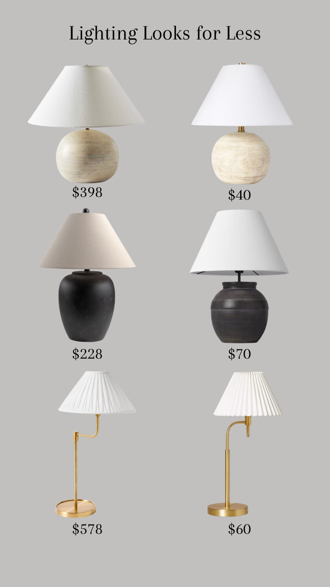Lighting Looks for Less #lighting #lamp #tablelamp #dupes #lookforless #interiordesign #interiordecor #homedecor #homedesign #homedecorfinds #moodboard 

#LTKstyletip #LTKhome