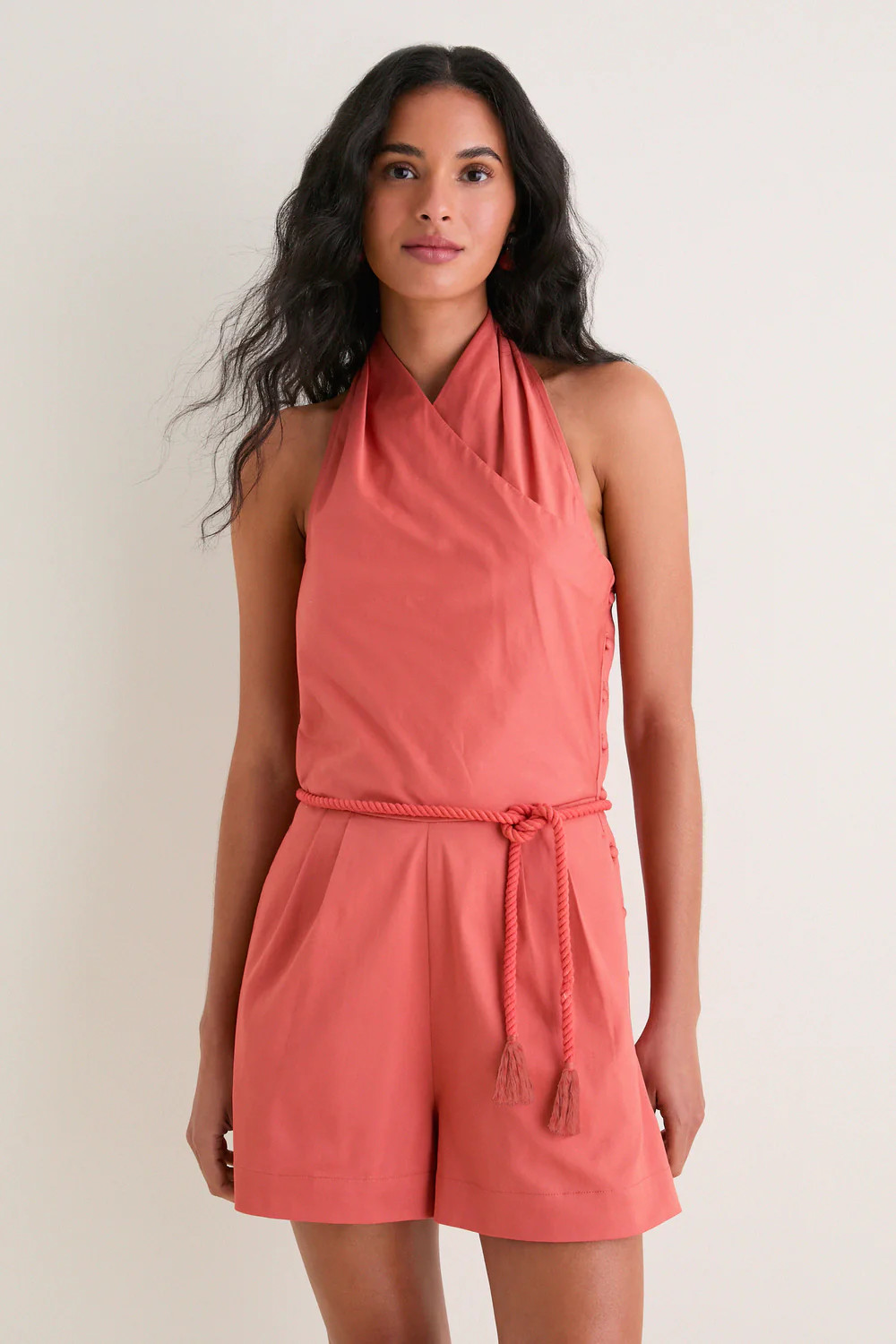Apricot Halter Trevi Romper | Tuckernuck (US)