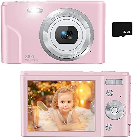 Digital Camera for Kids Boys and Girls - 36MP Children's Camera with 32GB SD Card，Full HD 1080P... | Amazon (US)