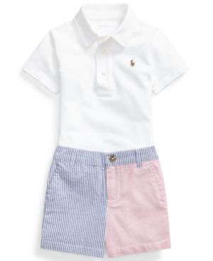 Ralph Lauren Baby Boys Polo Shirt & Patchwork Shorts Set | Macys (US)