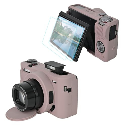 VOVMOEYA Camera Case for Canon Powershot G7 X Mark III with 2PCS Screen Protector,Full Pritection Soft G7X III Silicone Case Detachable Lens Cover Protective Cover for Canon G7XIII G7X3-Grey | Amazon (US)