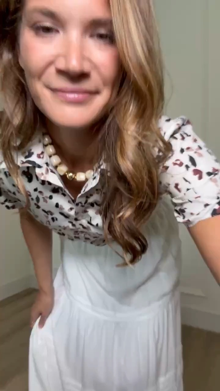 This flowy white midi skirt is one of those pieces you can style a dozen different ways. I paired it with a printed blouse for a look that feels light, feminine, and easy to wear now, but it would look just as cute with a lightweight sweater and booties when the weather cools down.

Amazon fashion, white midi skirt, printed blouse, feminine outfit, transitional style, summer to fall outfit, neutral style, everyday outfit, tall girl fashion, StangandCo

#LTKootd #LTKWorkwear #LTKSeasonal