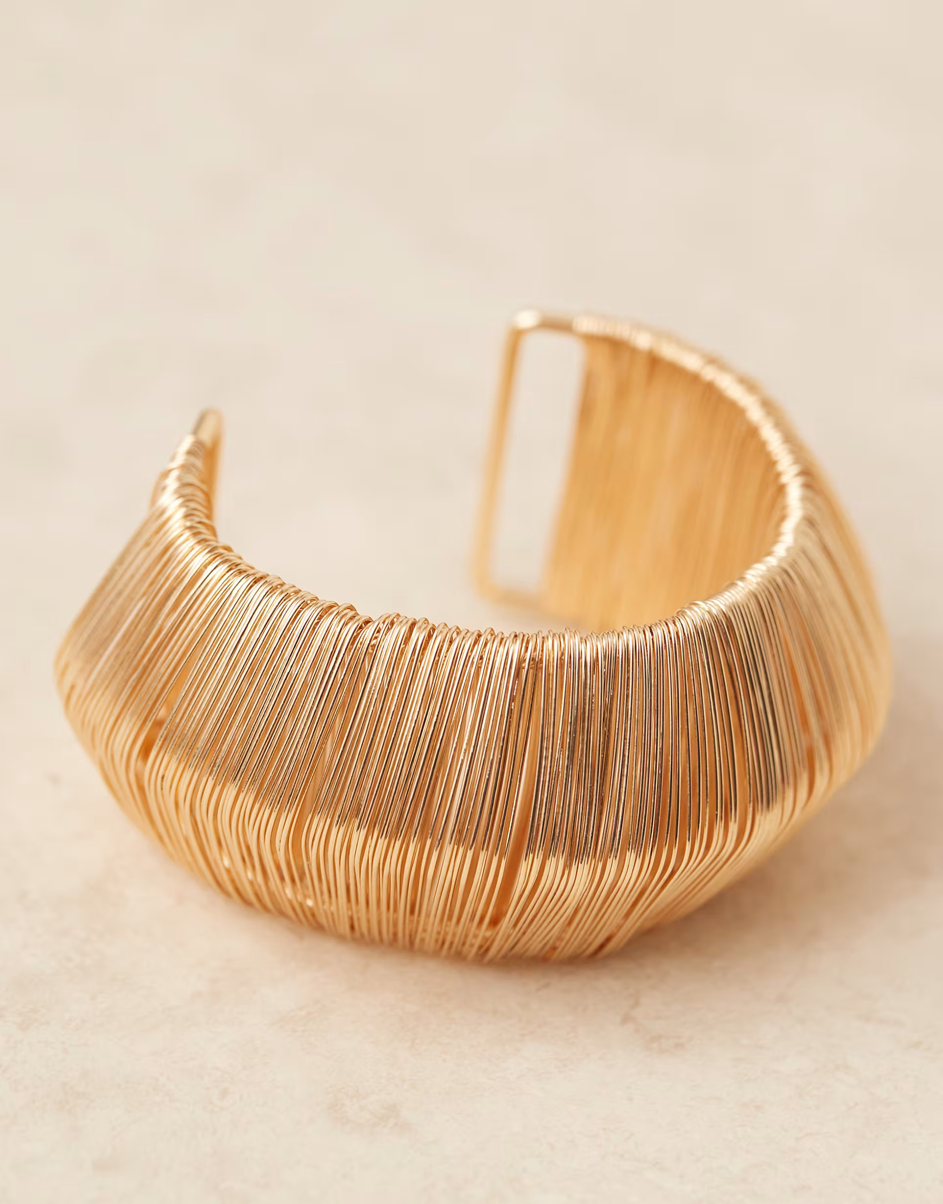 ASOS DESIGN wire wrapped cuff bracelet in gold tone | ASOS (Global)