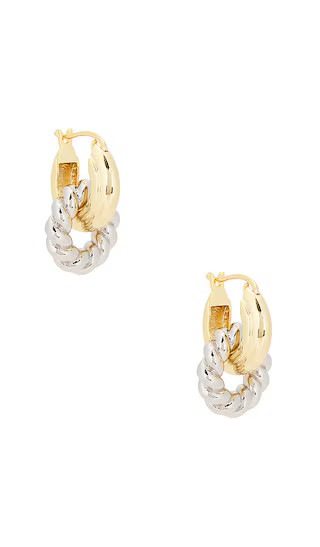 Luv AJ The Two Tone Rope Interlocked Hoops in Metallic Gold. | Revolve Clothing (Global)