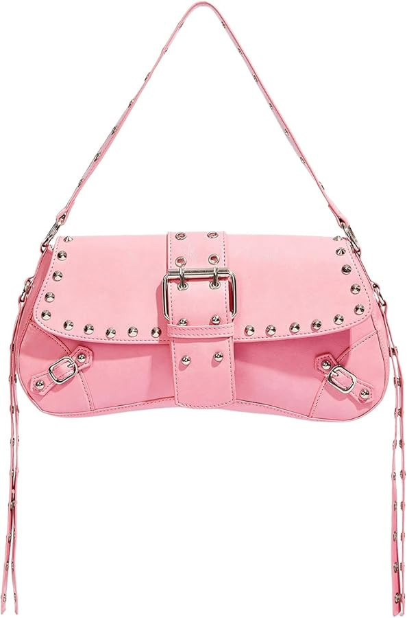 Verdusa Women's Y2K Purse Trendy Goth Studded Punk Leather Shoulder Bag 2000s Purse | Amazon (US)