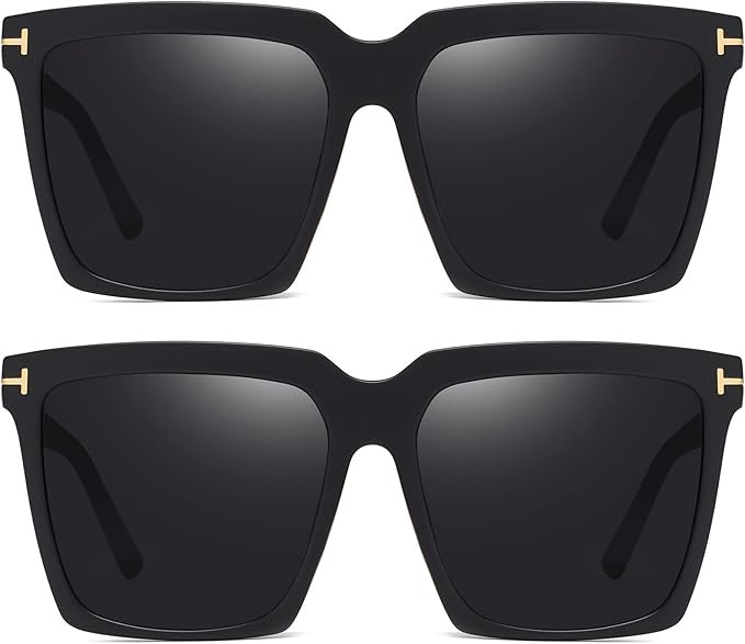 AIEYEZO Oversized Square Sunglasses for Women Men Fashion Big Frame Shades Outdoor Sports Driving... | Amazon (US)