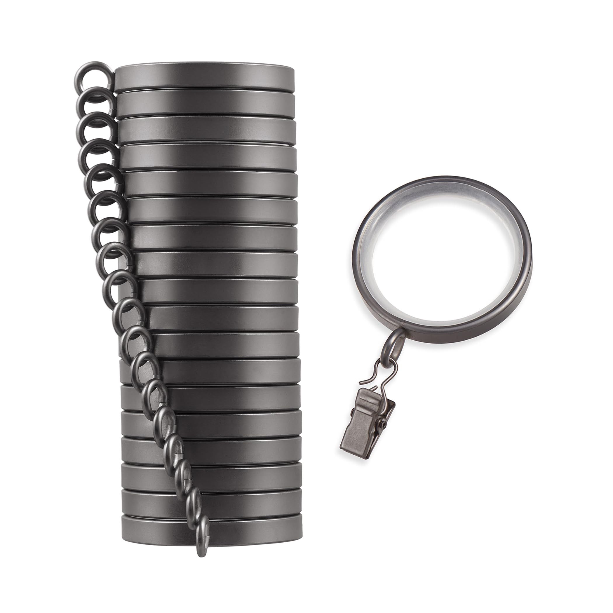 MODE Cambria Designer Series - Premium Easy Glide 18 Count Curtain Rings - Metal with Smooth, Qui... | Amazon (US)