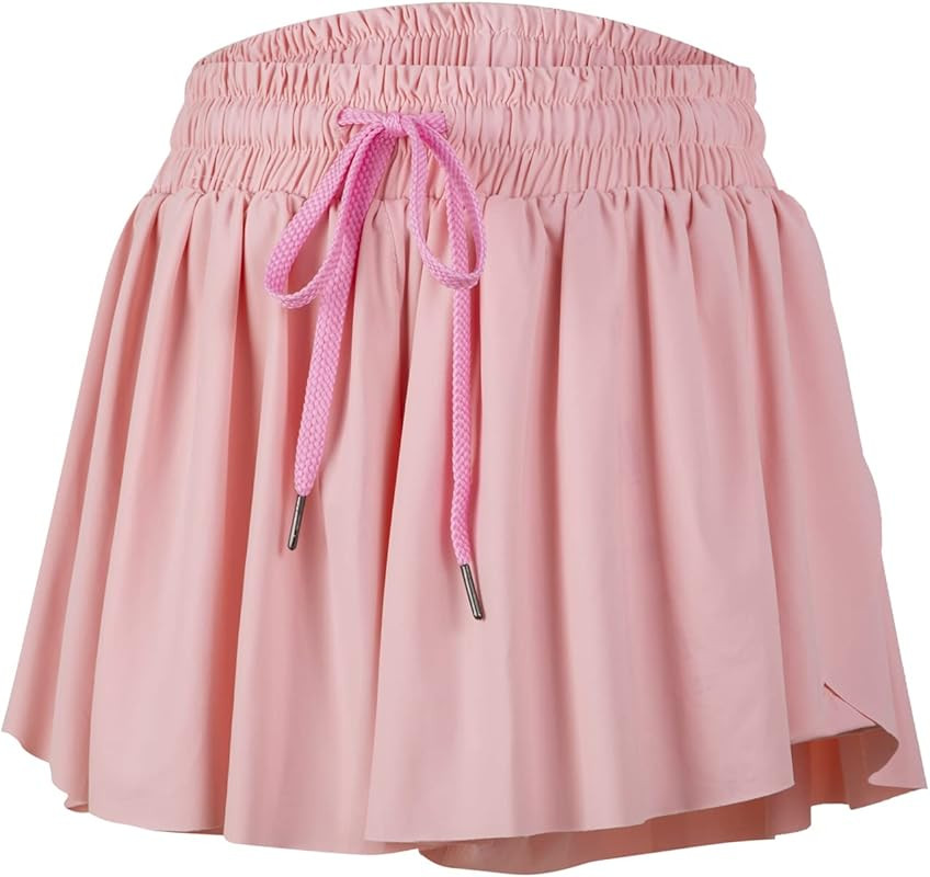 luogongzi 2 in 1 Flowy Running Shorts for Women Gym Yoga Athletic Womens Workout Biker Spandex Lo... | Amazon (US)