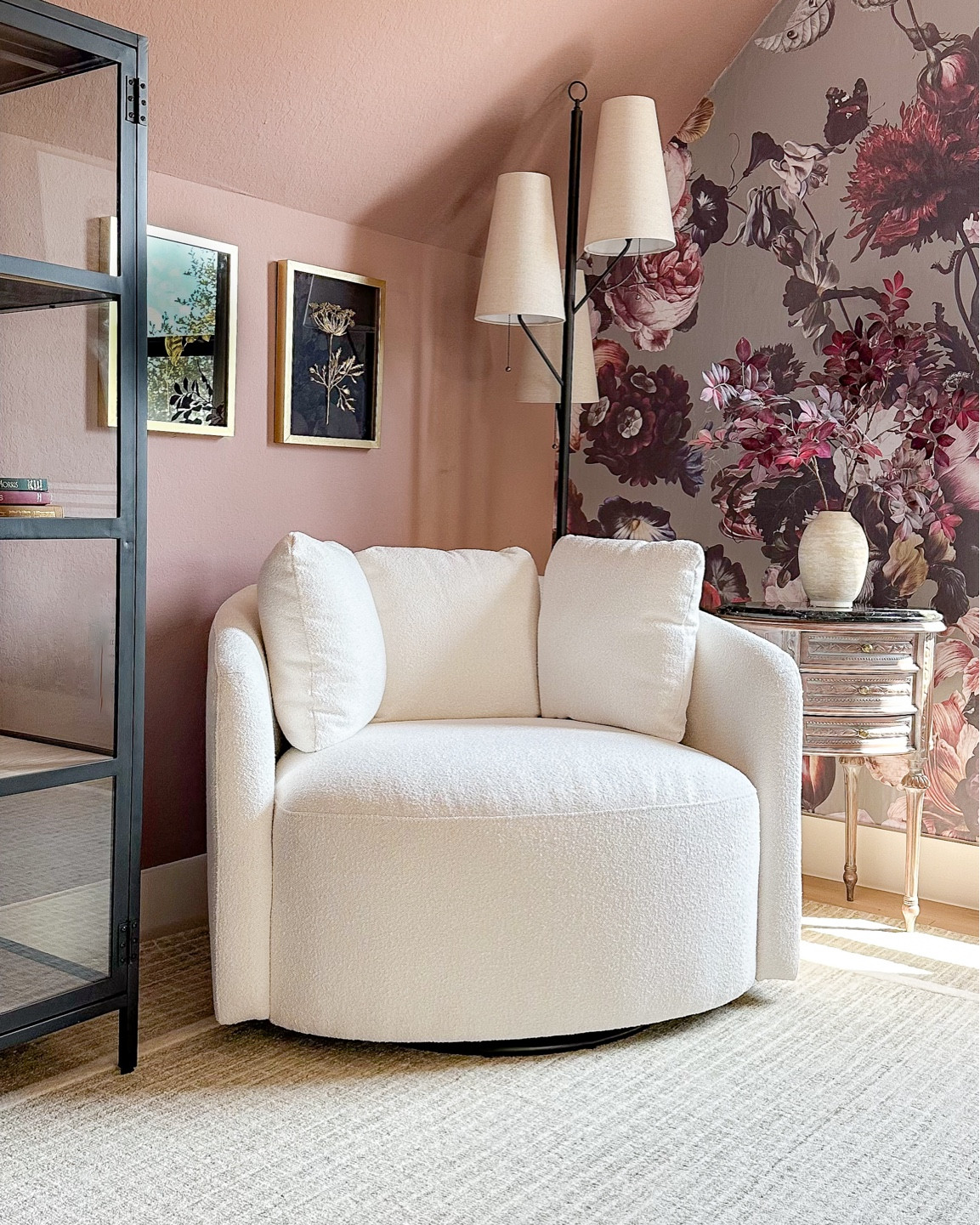 Walmart swivel chair, floor lamp, and floral wallpaper!

#LTKHome #LTKStyleTip #LTKSaleAlert