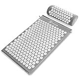 ProsourceFit Acupressure Mat and Pillow Set for Back/Neck Pain Relief and Muscle Relaxation, Grey | Amazon (US)