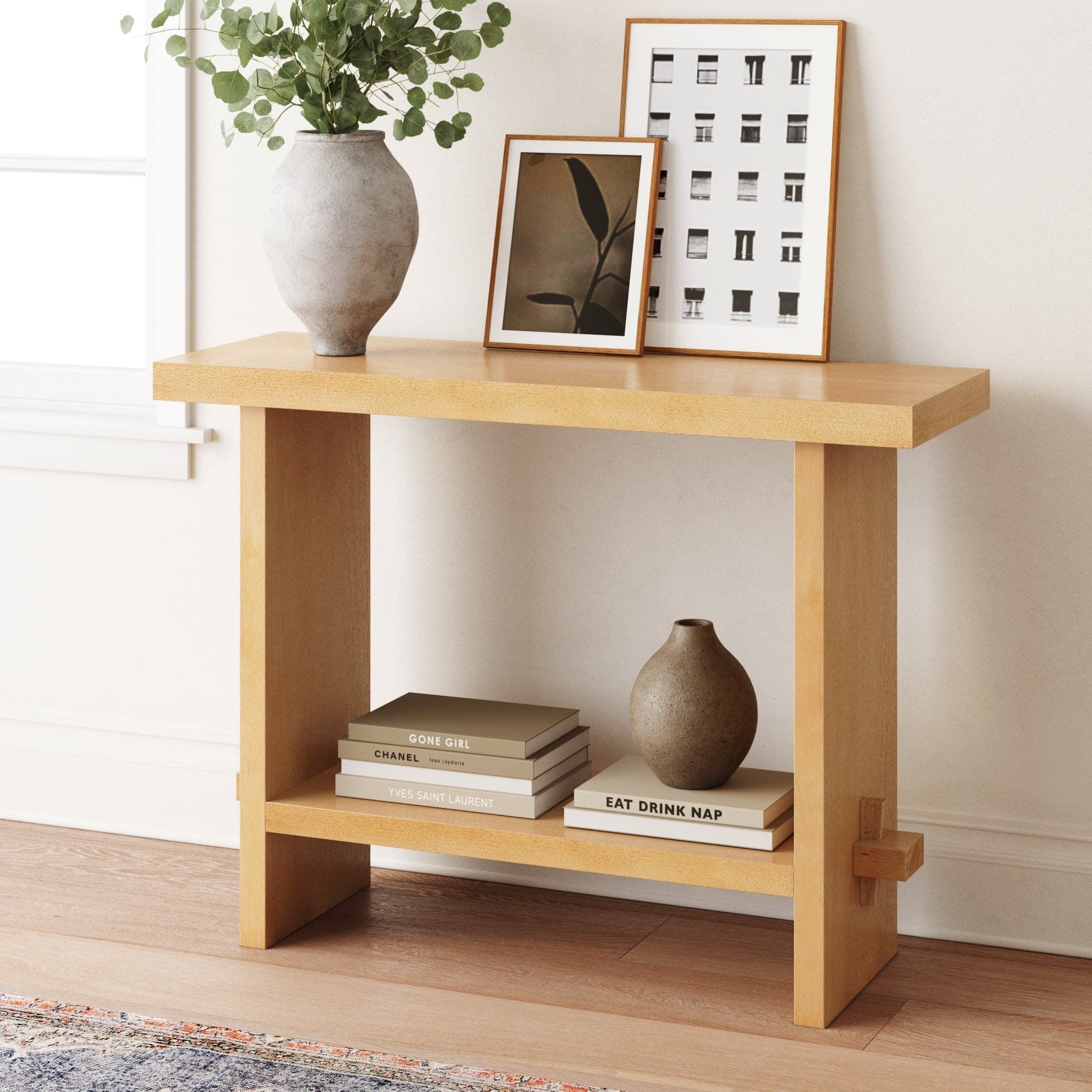 Wood Console Sofa Table Warm Pine | Nathan James