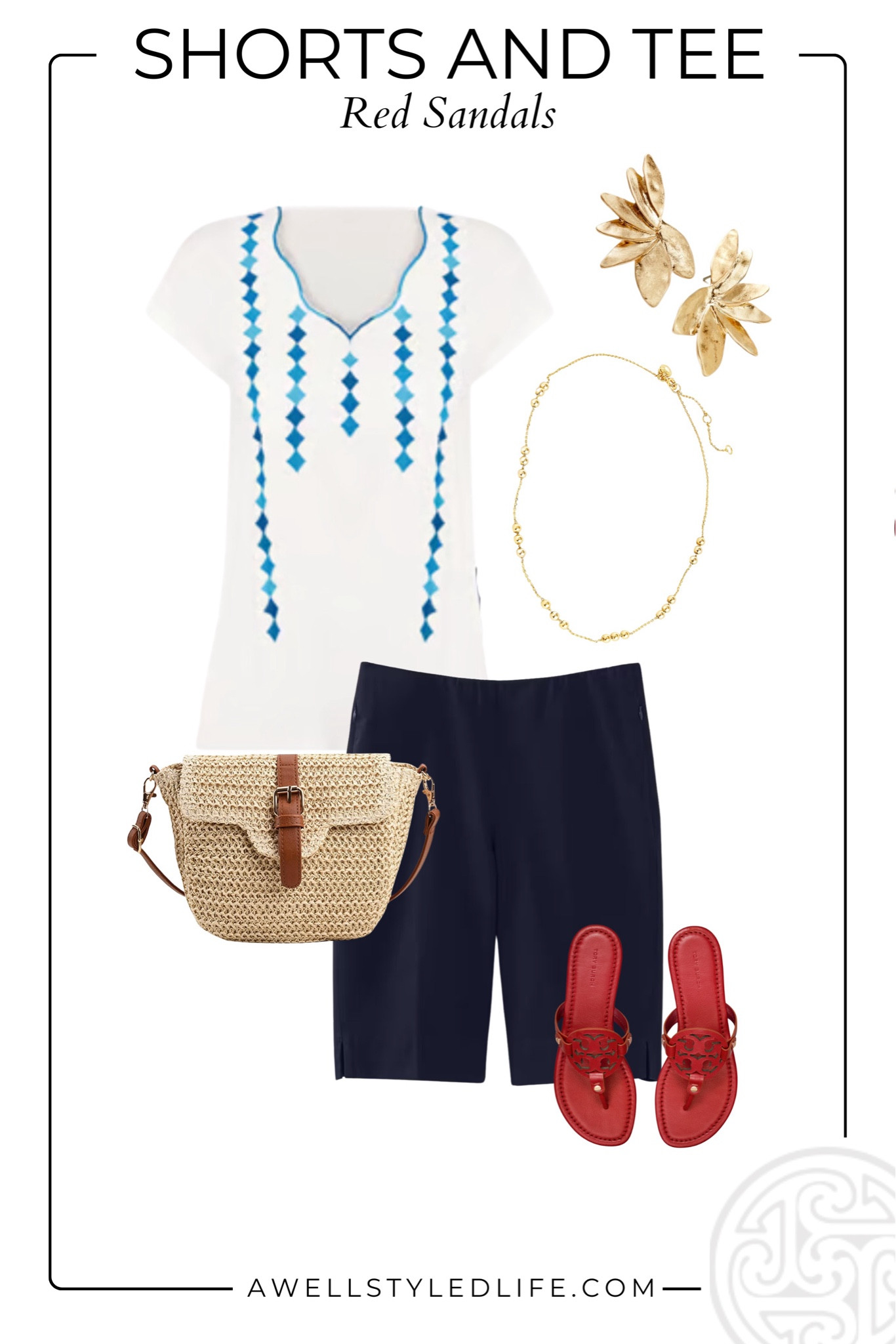 Summer Outfit Inspiration	

Ways to Wear Red Sandals 

#fashion #fashionover50 #fashionover60 #summerfashion #summeroutfit #softsurroundings  #j.jill #jcrew #amazon #amazonfashion #shortsover50 #shortsover60 #redsandals