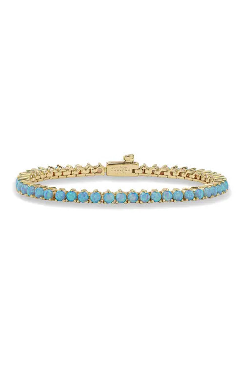 Melinda Maria Not Your Basic Lab-Created Opal Tennis Bracelet in Gold-Blue Opal at Nordstrom, Size 6.5 | Nordstrom