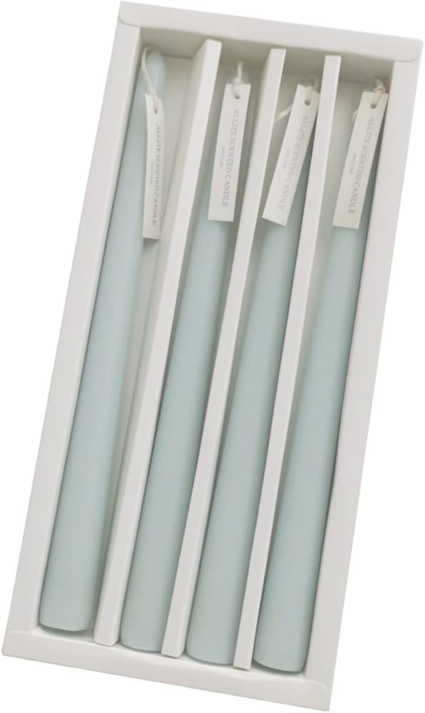 4 PCS Sea Salt Vanilla Scented Blue Color Scented Taper Candles Smokeless Candle Long Candles Wax... | Amazon (US)