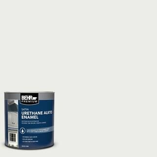 BEHR PREMIUM 1 qt. #52 White Satin Enamel Urethane Alkyd Interior/Exterior Paint 790004 - The Hom... | The Home Depot