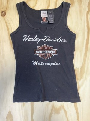 Harly Davidson Black Tank Top Size Small Women's Biker Y2K | eBay US