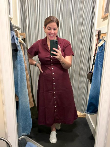 If you are looking for the perfect midi dress for fall, this is your winner! This Madewell dress runs TTS, comes in two color options and would be super cute dressed up or down for fall! 

#LTKmidsize #LTKxMadewell #LTKstyletip