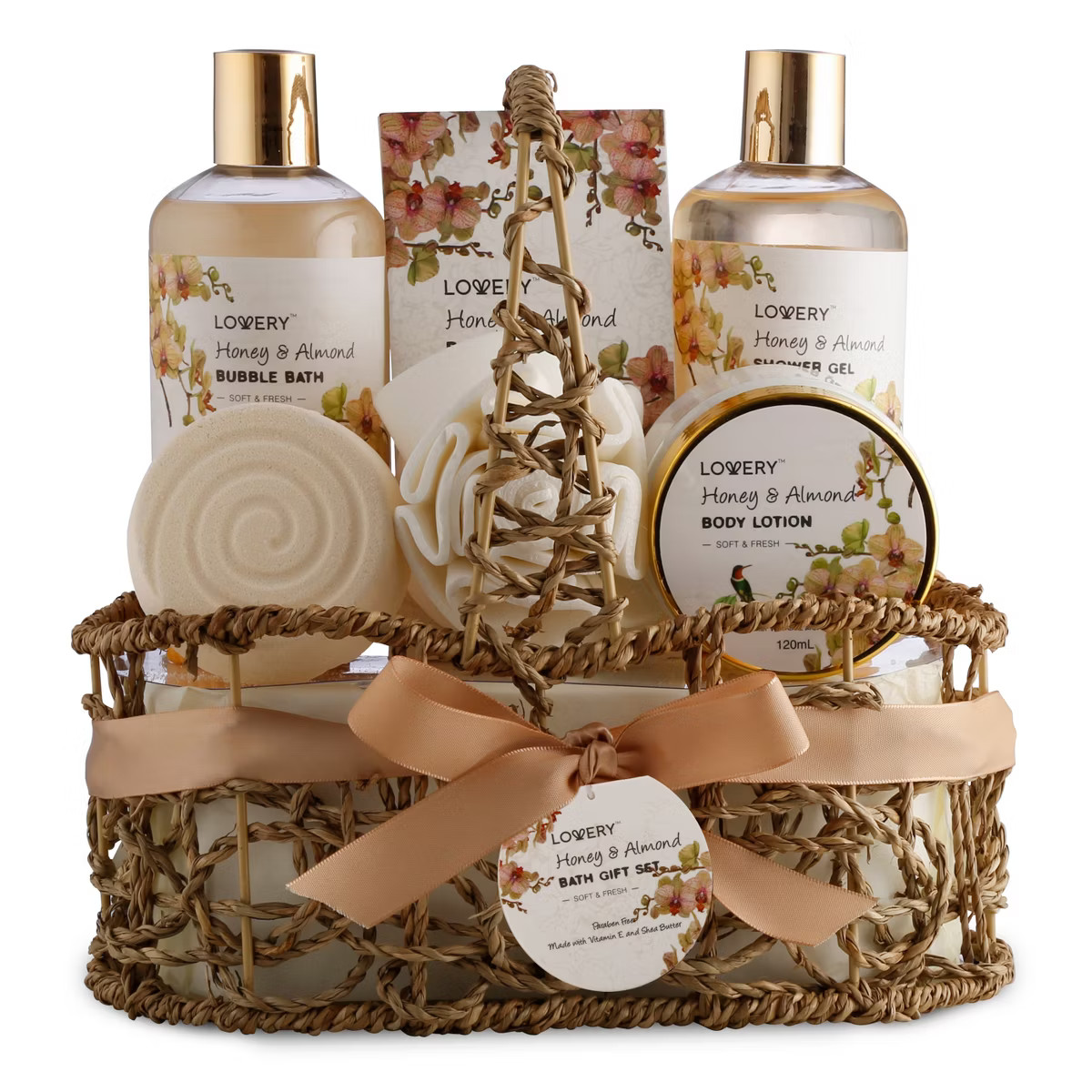 Lovery Home Spa Gift Basket - Honey & Almond Scent - Luxury Set | Target