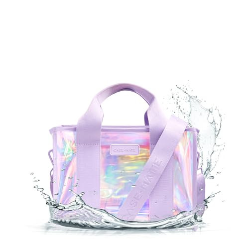 Case-Mate Soap Bubble Small Beach Tote - Iridescent Beach Bag with Crossbody Strap for Women - Waterproof, Tip-Proof, Foldable & Washable - Tote Bag for Pool, Travel and Vacation | Amazon (US)