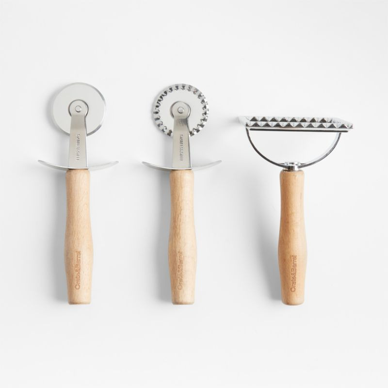Beechwood and Stainless Steel Pasta Tools, Set of 3 + Reviews | Crate & Barrel | Crate & Barrel