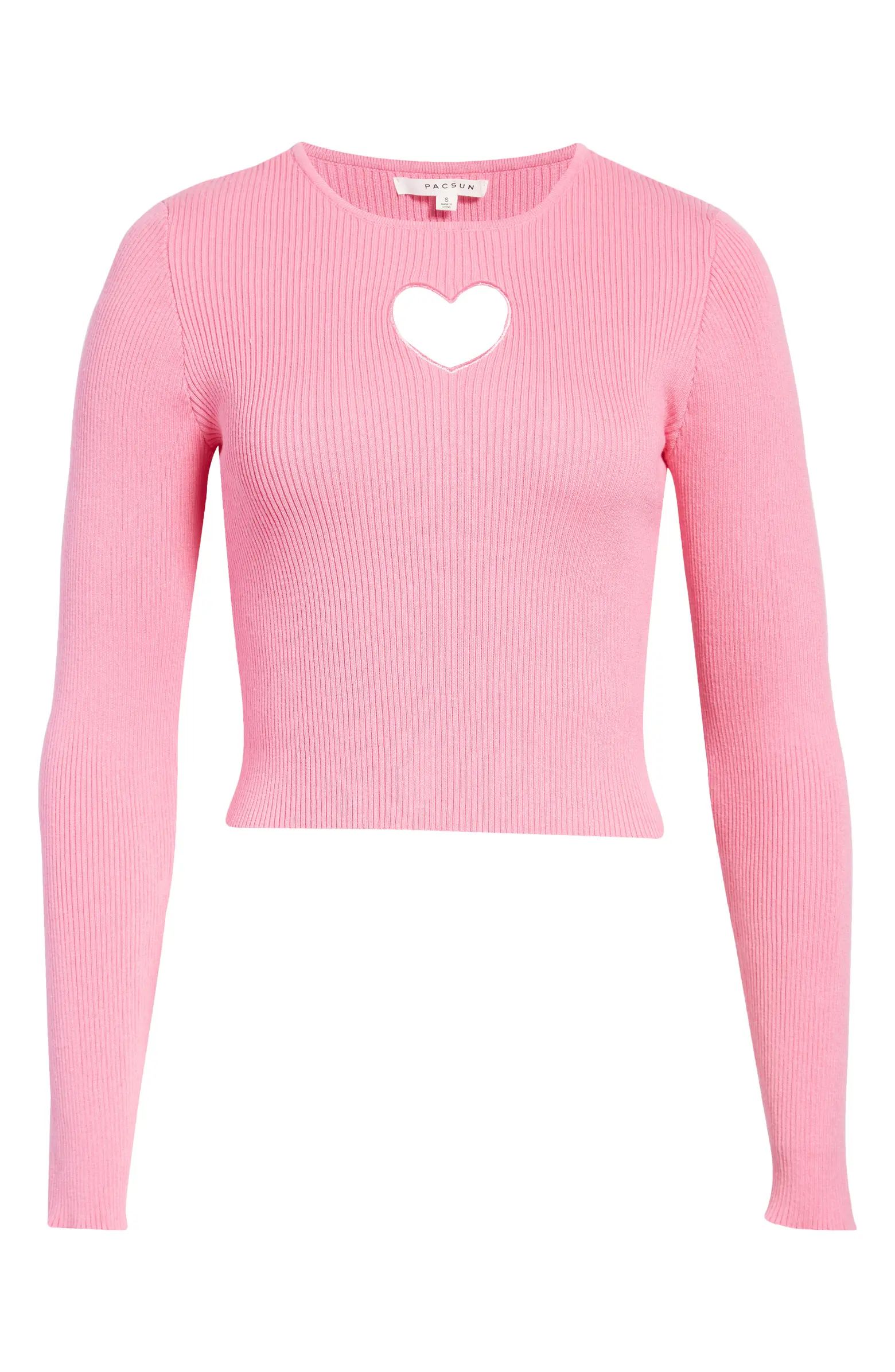 Be Mine Heart Cutout Rib Sweater | Nordstrom