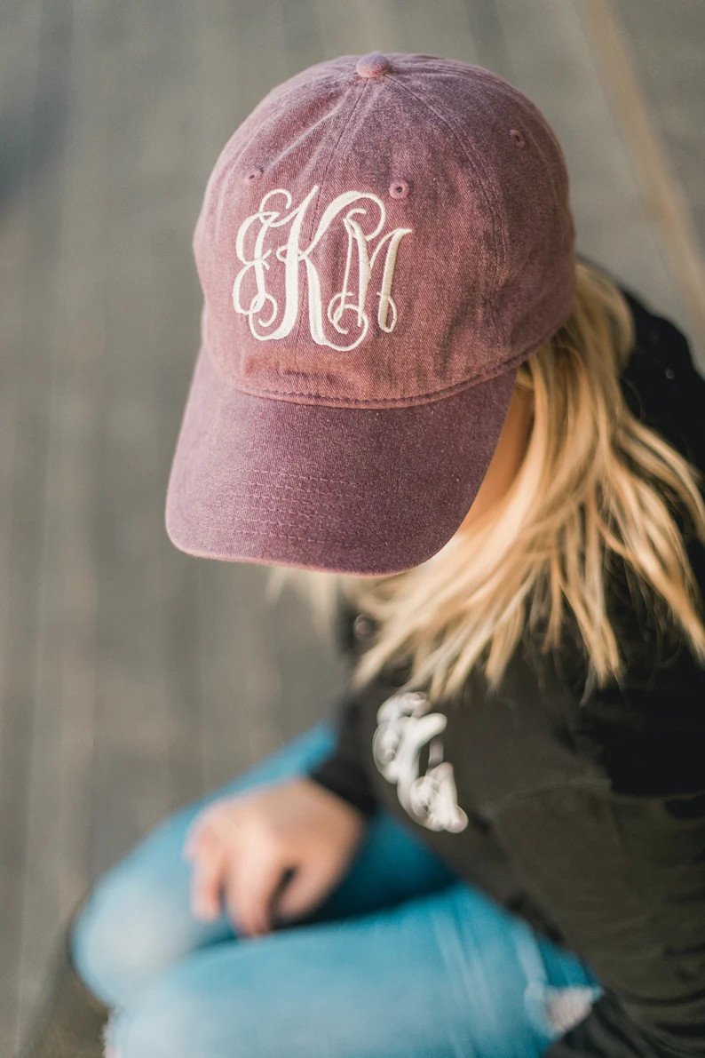 Monogram Hat Womens Personalized Baseball Cap D2 B59 | Etsy | Etsy (US)