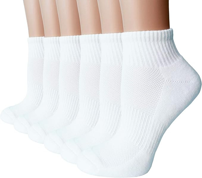 Women's Moisture Wicking Athletic Low Cut Ankle Quarter Cushion Socks | Amazon (US)