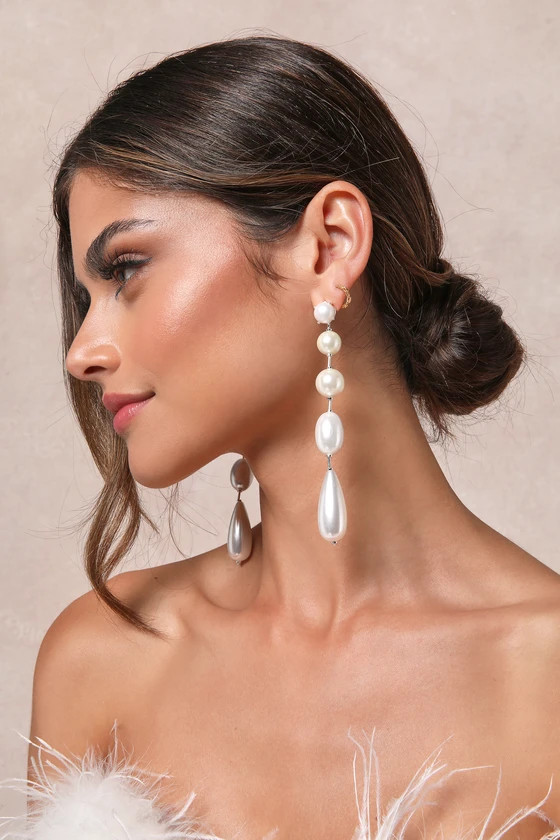 Forever Your Pearl White Pearl Statement Drop Earrings | Lulus (US)