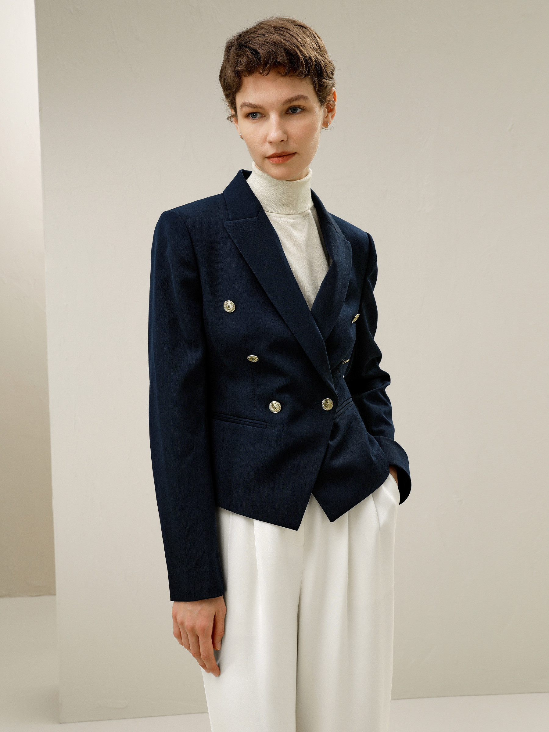 Tailored Double-Breasted Blazer | LilySilk