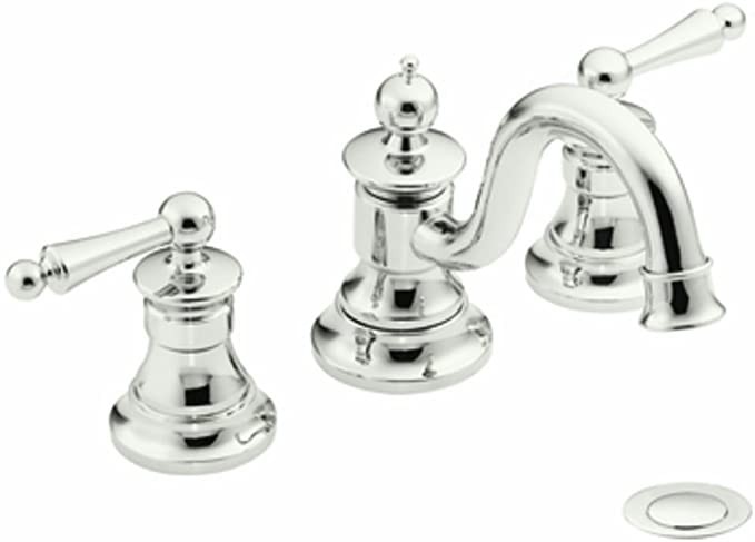 Moen TS418NL Waterhill Two-Handle Traditional 8-Inch Widespread Bathroom Faucet Trim Kit, Valve R... | Amazon (US)