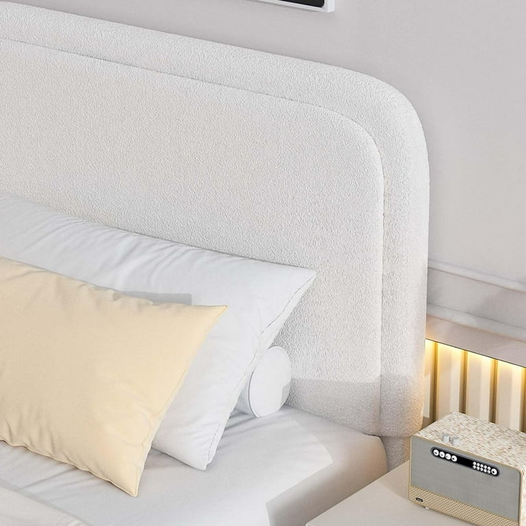 4 EVER WINNER Twin Size Bed Frame with Headboard, Boucle Fabric Upholstered Platform Bed Frame, S... | Walmart (US)