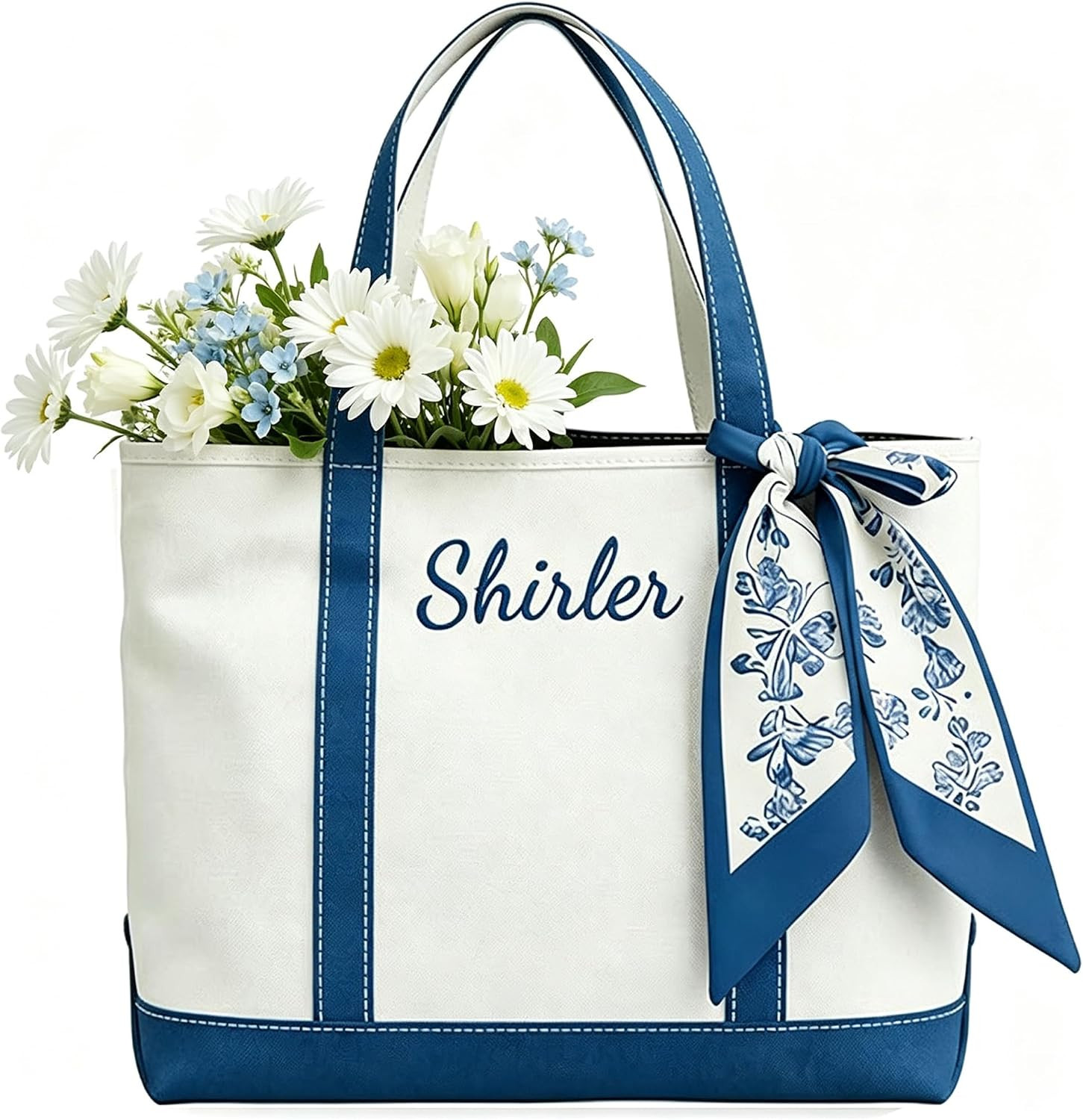 Personalized Canvas Tote Bag with Ribbon | Amazon (US)