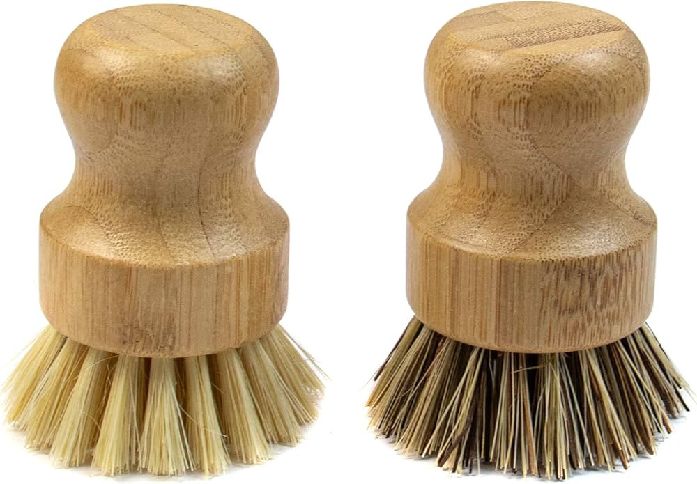 AUEAR, Natural Bamboo Dish Scrub Brush Cleaning Brush Pot Scrubber Brushes Coconut Bristles for C... | Amazon (US)