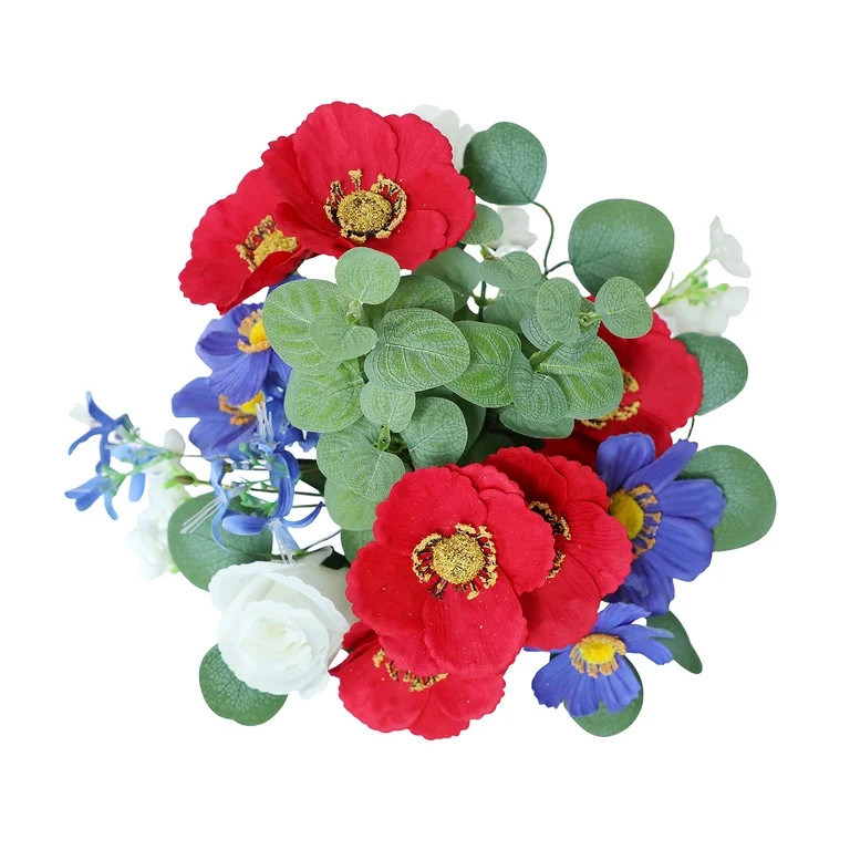 Faux Poppies in Rustic Vase, Multicolor, 16.5", by My Texas House | Walmart (US)