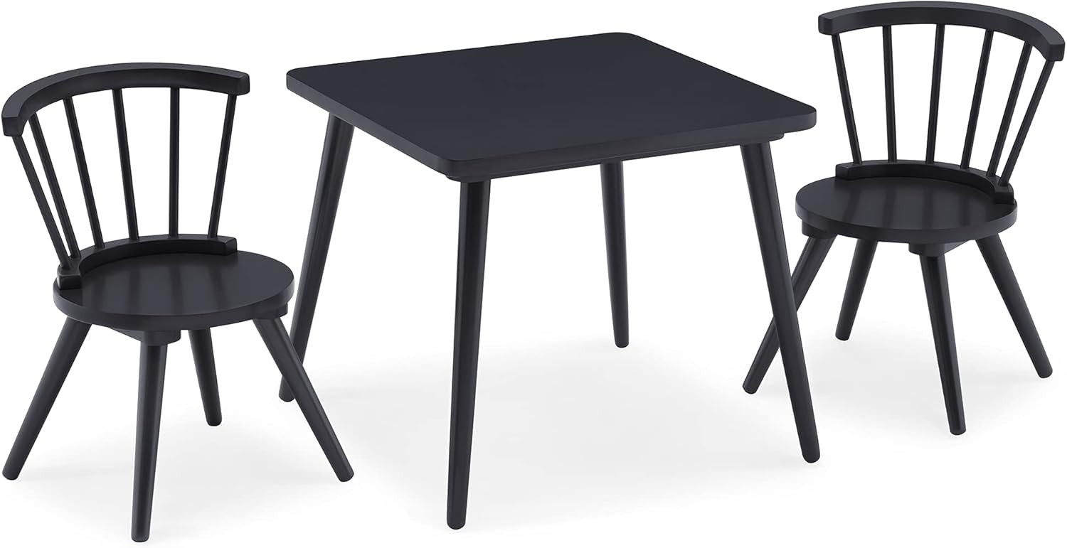 Delta Children Windsor Kids Wood Table Chair Set (2 Chairs Included) - Ideal for Arts & Crafts, Snac | Amazon (US)