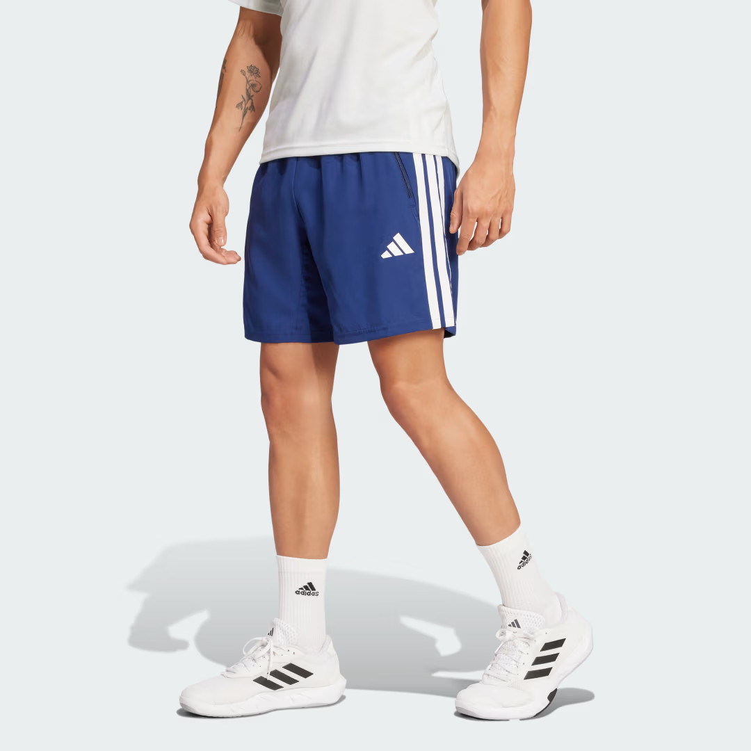 adidas Essentials Training 3-Stripes Woven Shorts Dark Blue S 7"" - Mens HIIT Shorts | adidas (US)