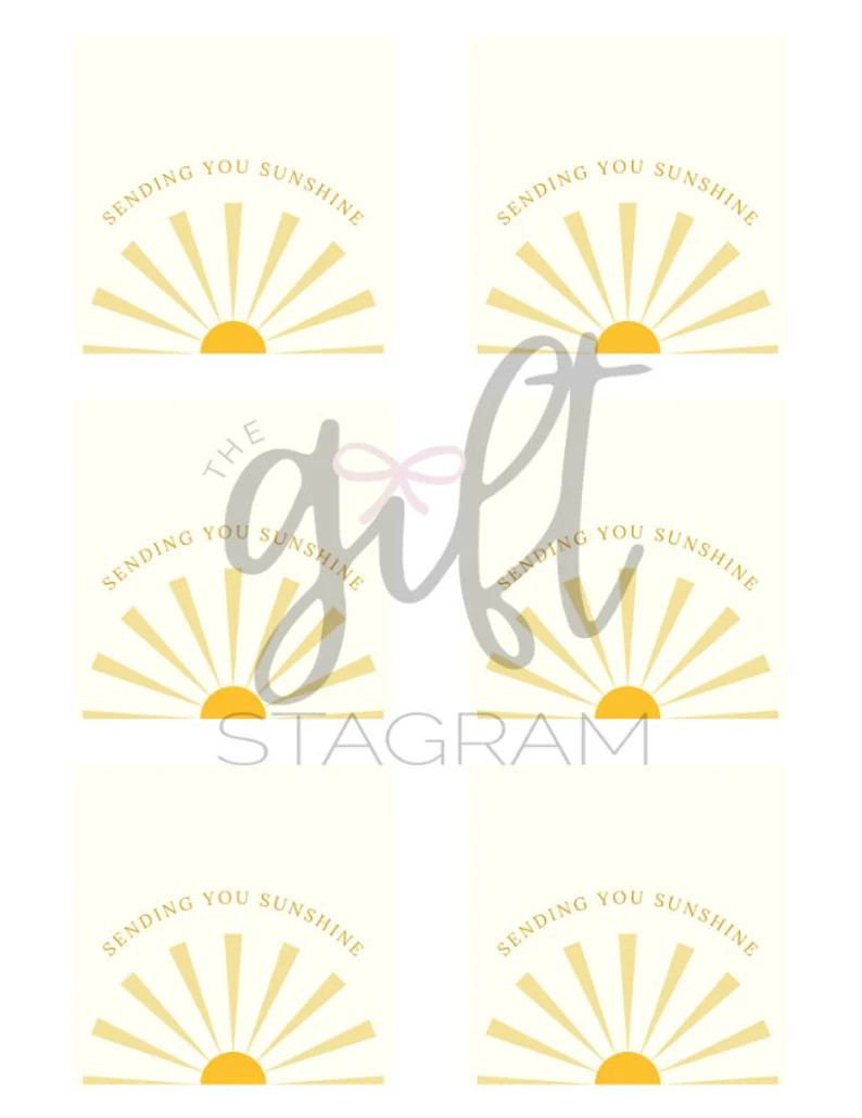 Sending You Sunshine Gift Tag | DIGITAL DOWNLOAD | Wellness Gift Tag | Get Well Soon Gift Ideas -... | Etsy (US)