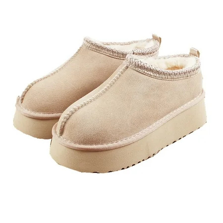Gegefur Women's Snow Boots Platform Boot Lined Slip On Short Boots | Walmart (US)